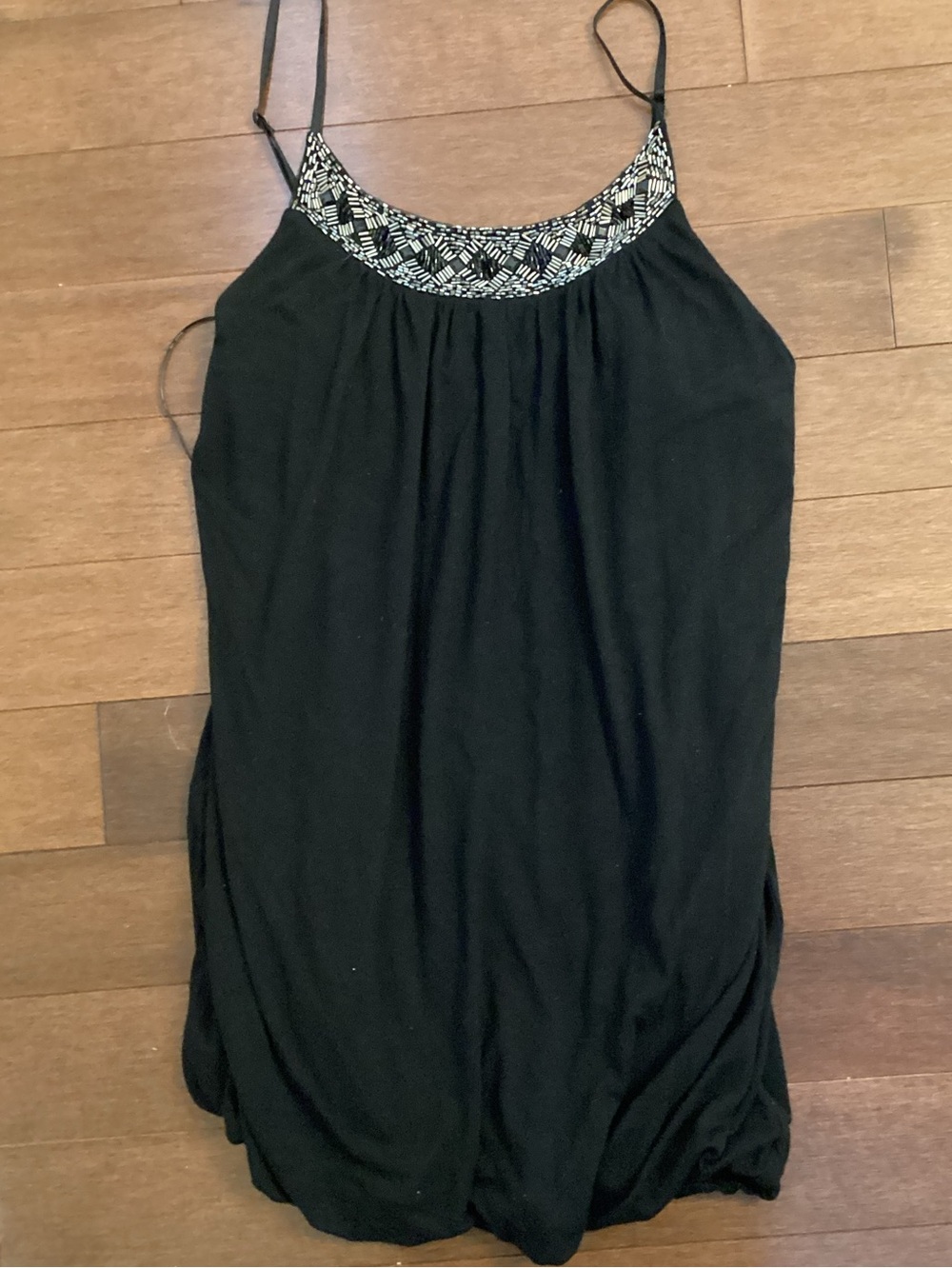 Dex Black Sleeveless Beaded-Trim Camisole